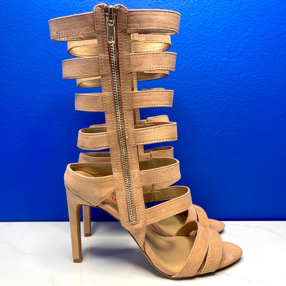 Just Fab Florence Gladiator Stiletto Sandals - Nude